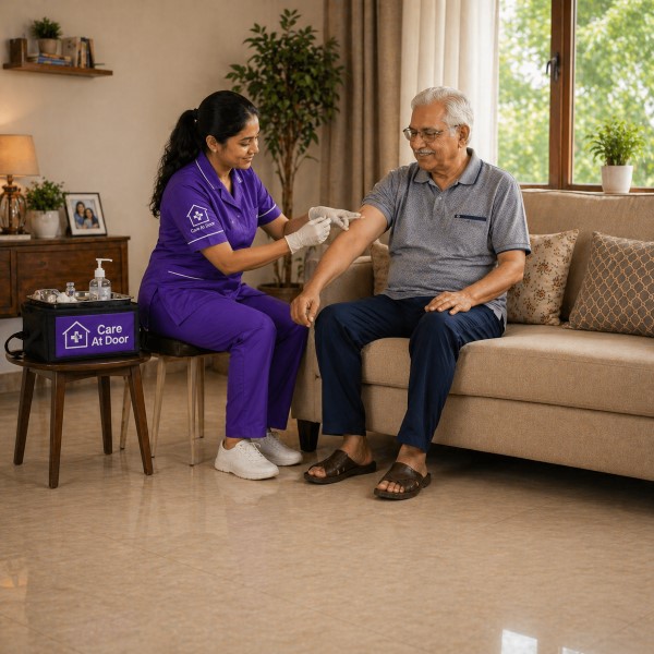 Healthcare professional with safety equipment
